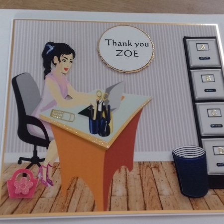 Lady on Laptop Taking Notes, A4 by Honorscard Appleby