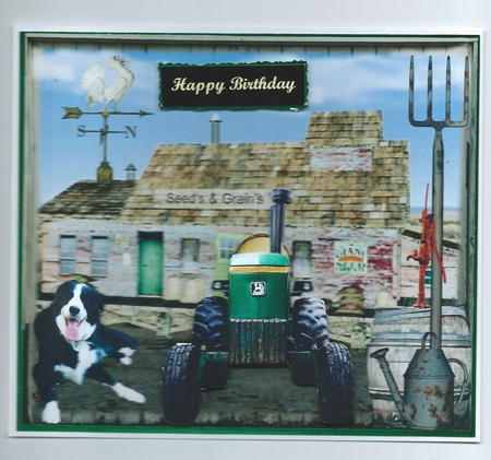 Farmer Feed & Grains Topper with Decoupage by Honorscard Appleby