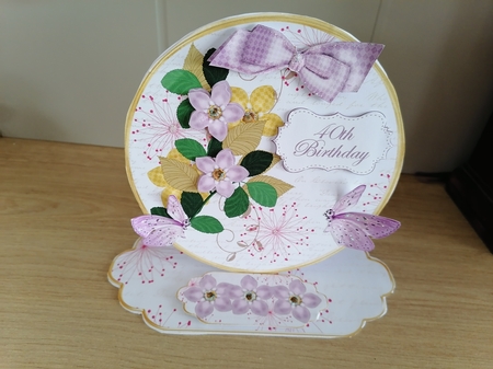 Lilac Fmk 40th Birthday Circle Easel Card Mini Kit by Honorscard Appleby