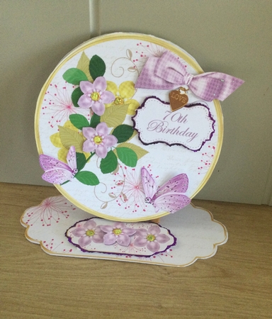 Lilac Fmk 70th Birthday Circle Easel Card Mini Kit by Honorscard Appleby