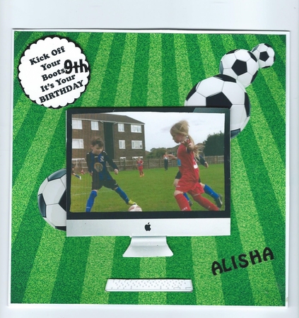 Sport field - Soccer - Football - blank card front / topper by Honorscard Appleby