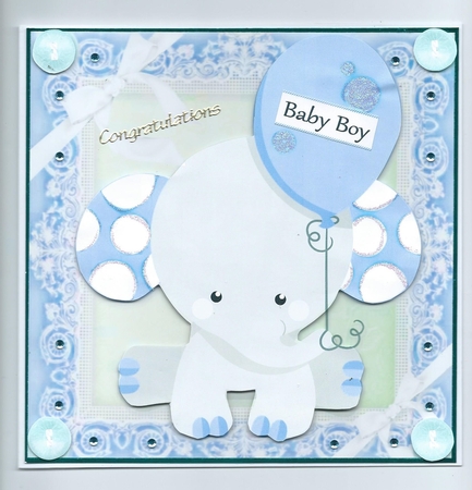 Baby Boy Elephant 8x8 by Honorscard Appleby
