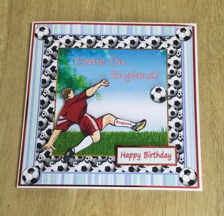 Football Fan Birthday Decoupage Topper 1 by Honorscard Appleby