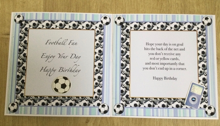 Football Blank Insert by Honorscard Appleby