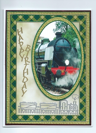 Oval Steam Train quick card by Honorscard Appleby