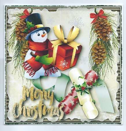 Holly Jolly Snowman Card Topper by Honorscard Appleby