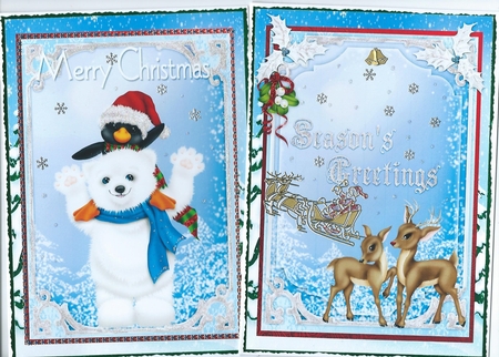 2 lovely Christmas Toppers  by Honorscard Appleby