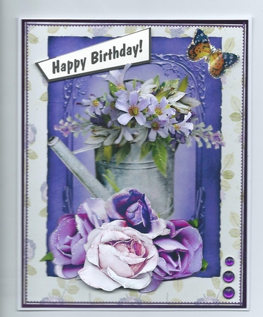 Garden Flowers Topper with Decoupage Layers by Honorscard Appleby
