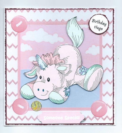 Beautiful Unicorns Delight Pink  by Honorscard Appleby