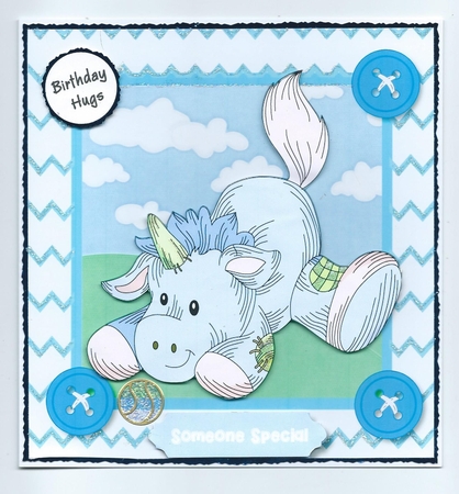 Beautiful Unicorns Delight Blue by Honorscard Appleby