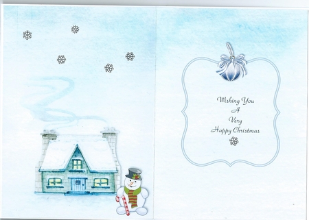 Christmas Snowman Insert by Honorscard Appleby