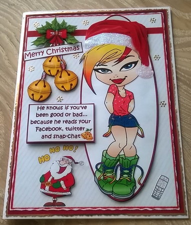 Teen Diva and Santa quick card by Honorscard Appleby