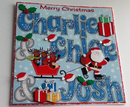 8x8 Christmas Names CHARLIE & CHLOE & JOSH by Honorscard Appleby