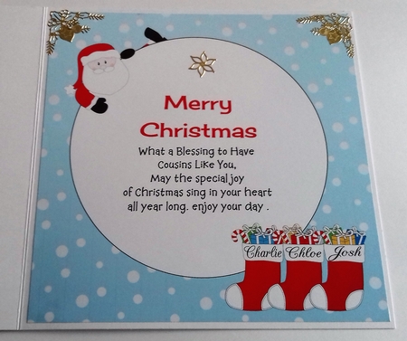 Insert for 8x8 Christmas Names CHARLIE & CHLOE & JOSH by Honorscard Appleby