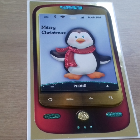 Smartphone Christmas Penquin 4 by Honorscard Appleby