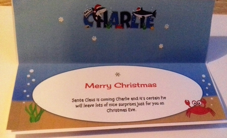 Christmas Sharks CHARLIE large dl insert by Honorscard Appleby