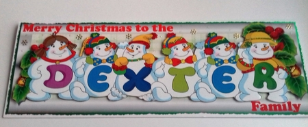 SNOWMEN SURNAME - DEXTER by Honorscard Appleby