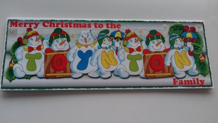 SNOWMEN SURNAME - TOYNTON by Honorscard Appleby