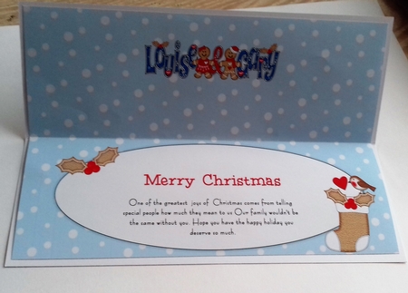Gingerbread Couple LOUISE & GARY large dl insert by Honorscard Appleby
