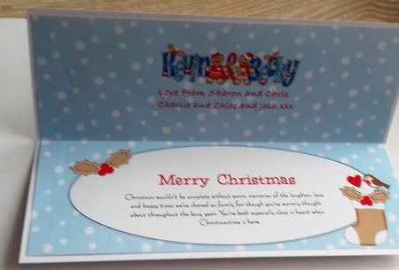 Gingerbread Couple KEVIN & BECKY large dl insert by Honorscard Appleby