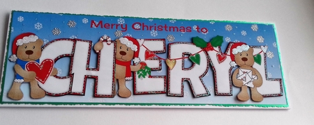 Romantic Christmas Teddies CHERYL large dl by Honorscard Appleby