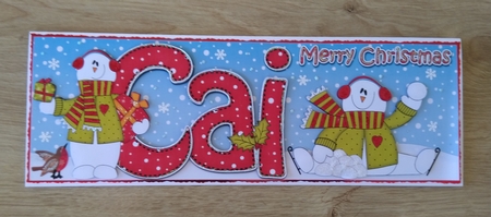 Large DL Merry Christmas CAI 3D decoupage by Honorscard Appleby