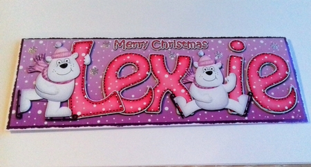Large DL Merry Christmas LEXIE 3D decoupage by Honorscard Appleby