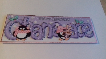 Large DL Merry Christmas CHANEACE 3D decoupage by Honorscard Appleby