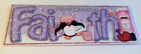 Large DL Merry Christmas FAITH 3D decoupage by Honorscard Appleby