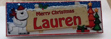 Large DL Merry Christmas LAUREN 3D decoupage by Honorscard Appleby