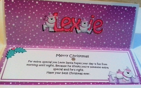 Large DL Merry Christmas LEXIE insert by Honorscard Appleby