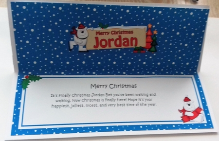 Large DL Merry Christmas JORDAN insert by Honorscard Appleby