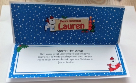 Large DL Merry Christmas LAUREN insert by Honorscard Appleby