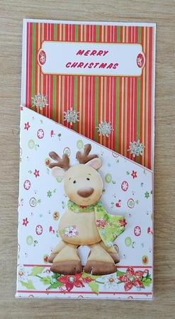 HO HO HO REINDEER 2 MONEY HOLDER CARD by Honorscard Appleby