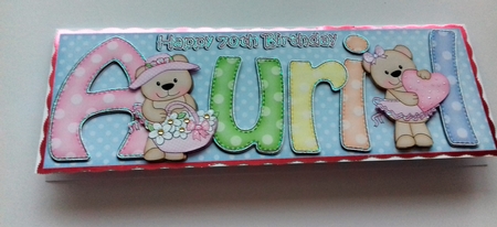 Large DL 70th Birthday AURIL 3D decoupage by Honorscard Appleby