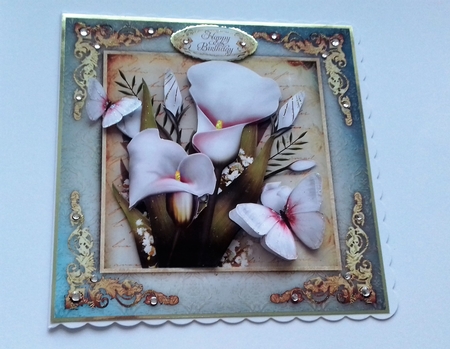 Vintage White Callas for All Occasions Card Mini Kit by Honorscard Appleby