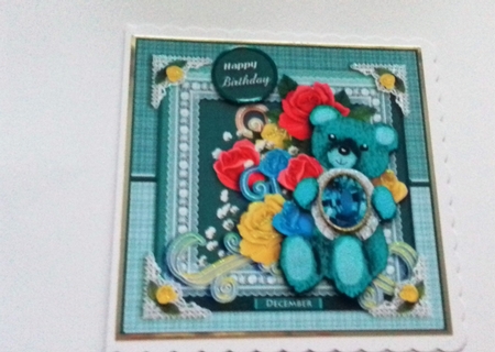 December Birthstone Bear Card Front  by Honorscard Appleby