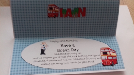 Red Bus IAN large dl insert by Honorscard Appleby