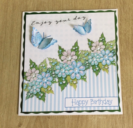 Butterfly & Blossom Card Topper - Aqua by Honorscard Appleby
