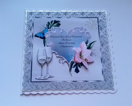 Silver Wedding Heart Card by Honorscard Appleby