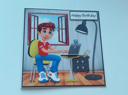 Teen Boy on a Laptop by Honorscard Appleby