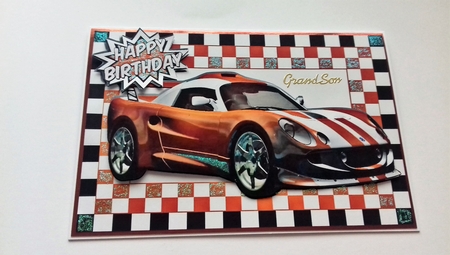 Brown racer in check frame for the big boys A5 by Honorscard Appleby