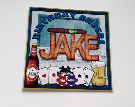 Jake Birthday cheers card front by Honorscard Appleby