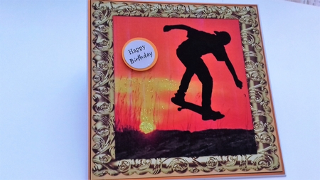 SKATE BOARDING SUNSET 2 MULTIPLE GREETINGS by Honorscard Appleby