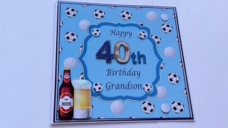 Happy 40th Birthday Grandson Topper by Honorscard Appleby