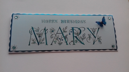 Large DL name card (Mary). by Honorscard Appleby
