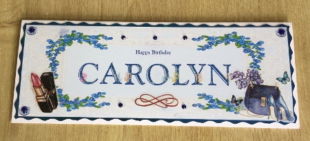 Blue DL name card (Carolyn) by Honorscard Appleby