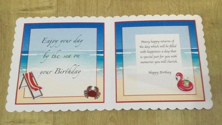 BLANK INSERT - BEACH THEME by Honorscard Appleby