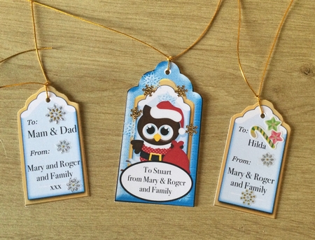 Christmas Owl Tags Sheet 4 by Honorscard Appleby
