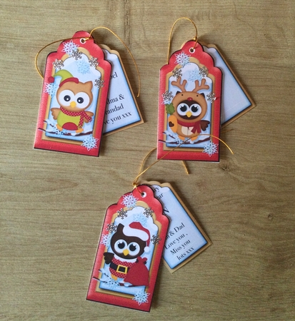Christmas Owl Tags Sheet 5 by Honorscard Appleby